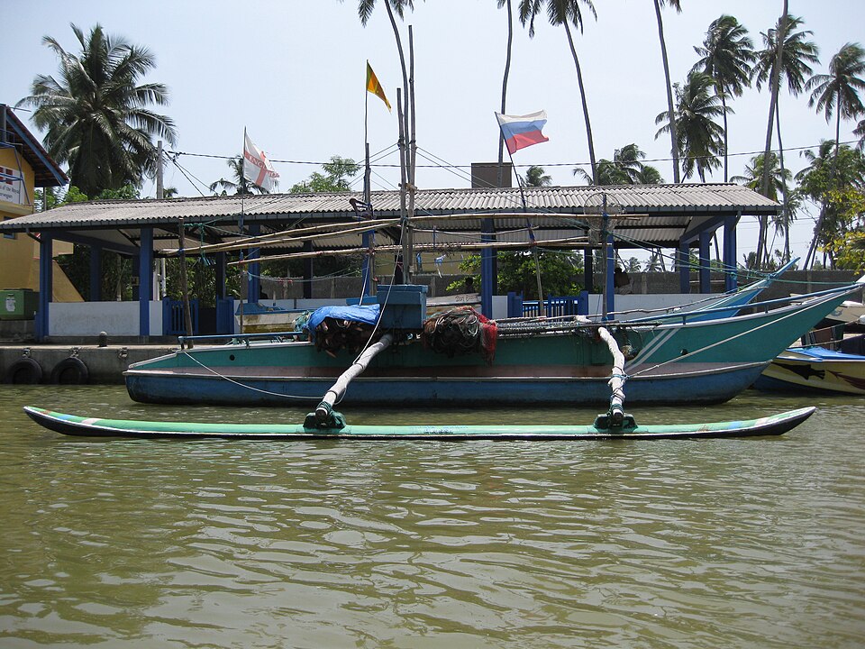 Elaborate traditional fishing catamaran that brings fresh prawns and crabs from the Negombo Lagoon